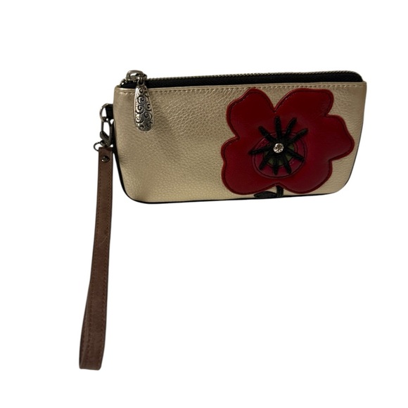 Brighton Gold Wristlet with Red Floral Accent - Picture 5 of 12